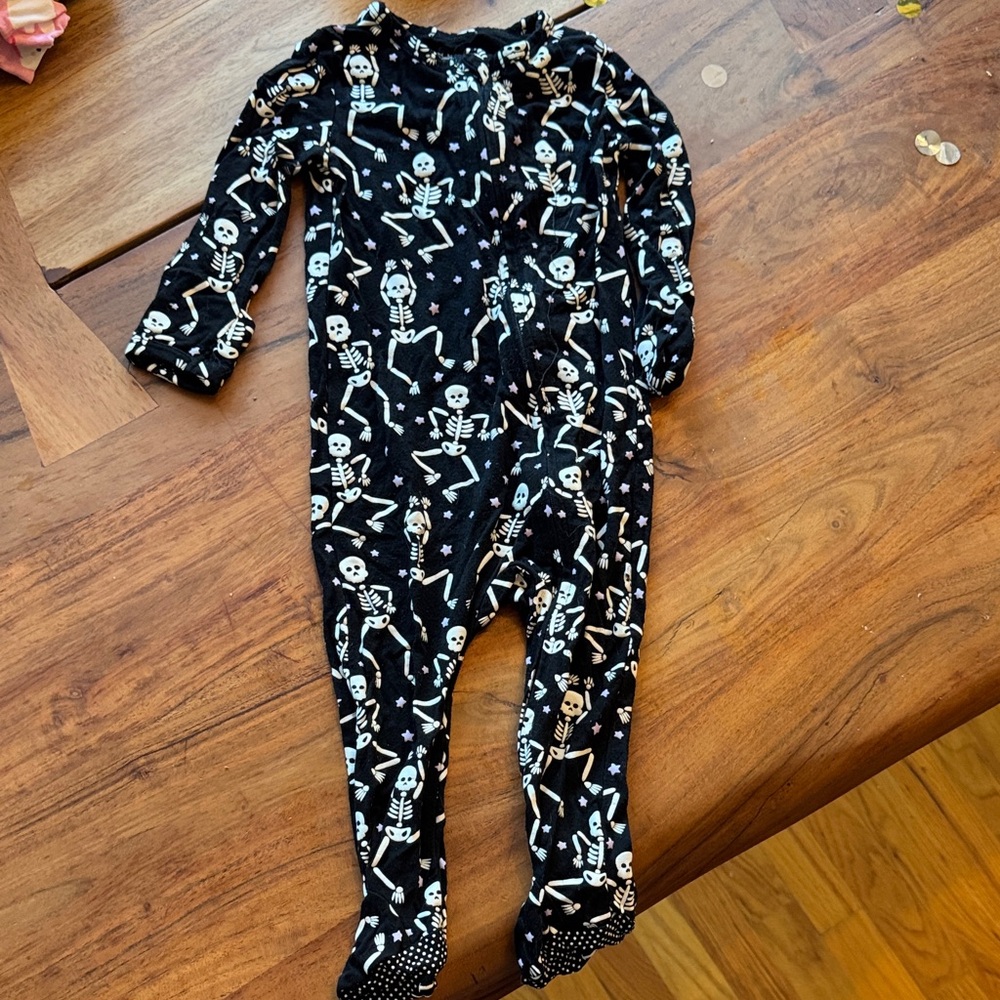 Caden Lane Skeleton Print Footie